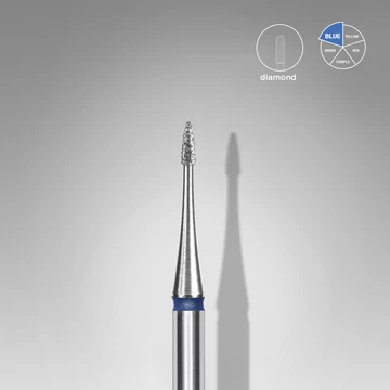 STALEKS – EXPERT FA12B010/3 -  Gyémántporos mini flame kék manikűrfej - 3mm