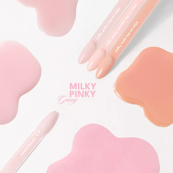 MILKY PINKY - TOP NO WIPE - félátlátszó fényzselé